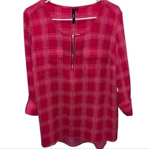 A pink striped blouse